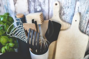 spatulas and chopping boards