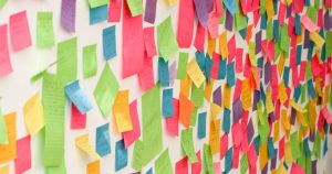 a wall of post-it notes