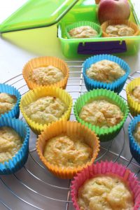 cheesy veg muffins in bright coloured cases