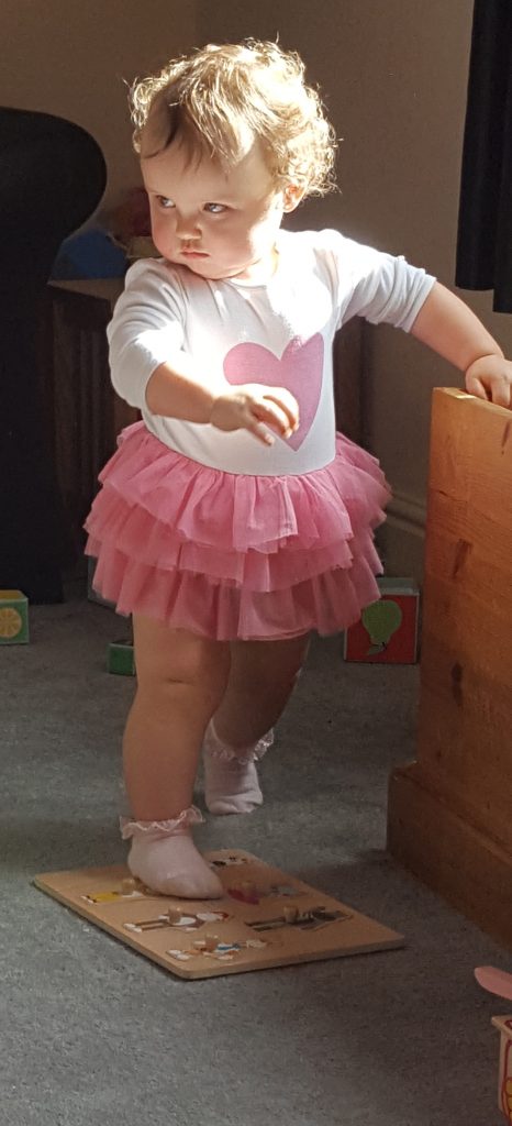 Alyssa in a pink tutu