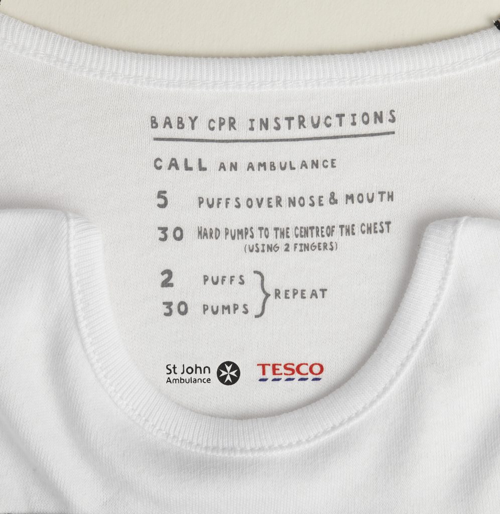 babygro collar with cpr baby instructions