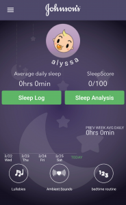 a screenshot of the baby app showing the stats collected about your baby's sleep