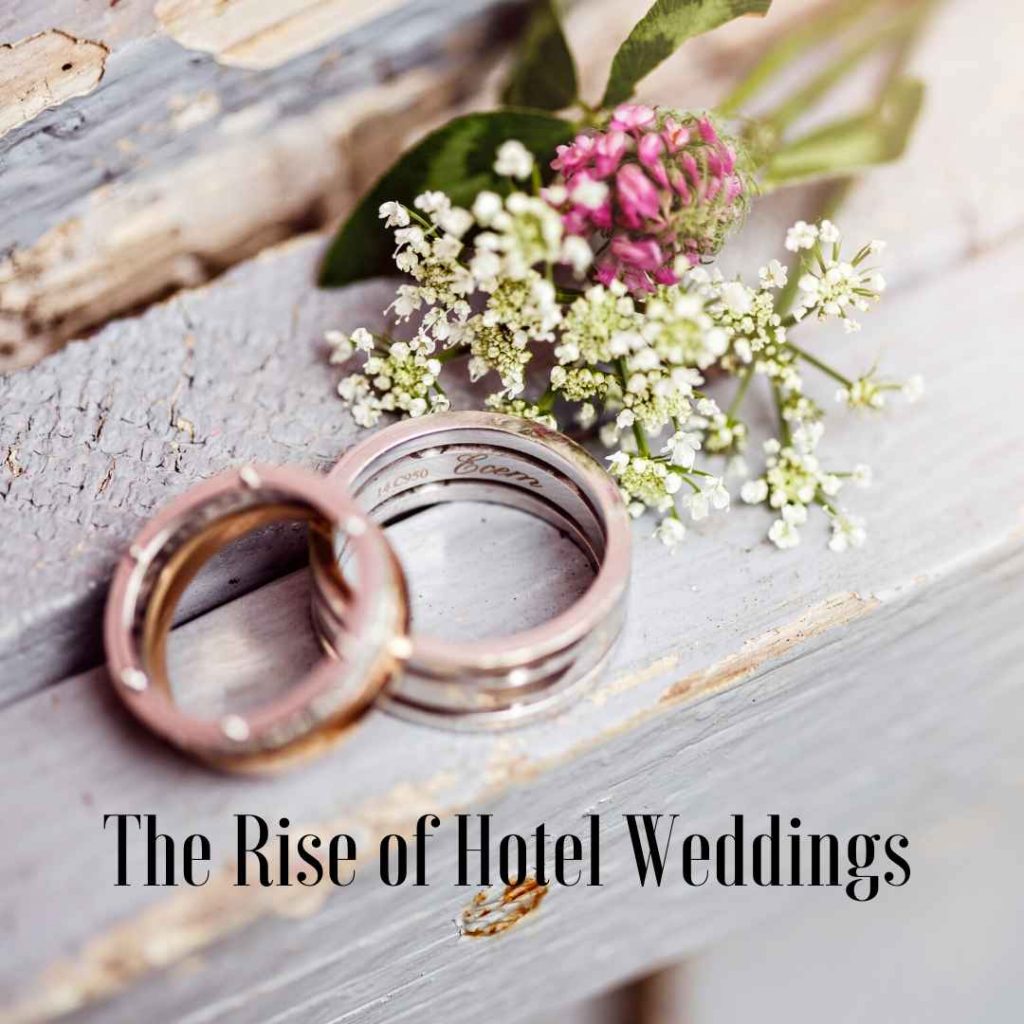 pair of wedding rings and a posie of flowers