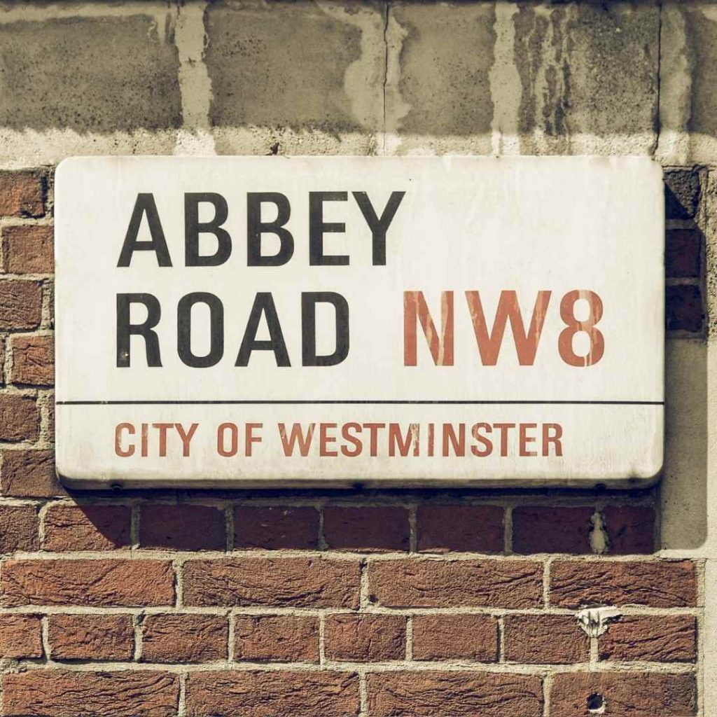 music icons abbey road sign