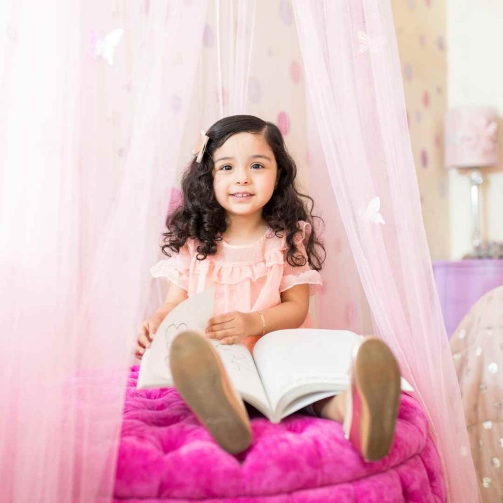 princess's bedroom - little girl being a princess