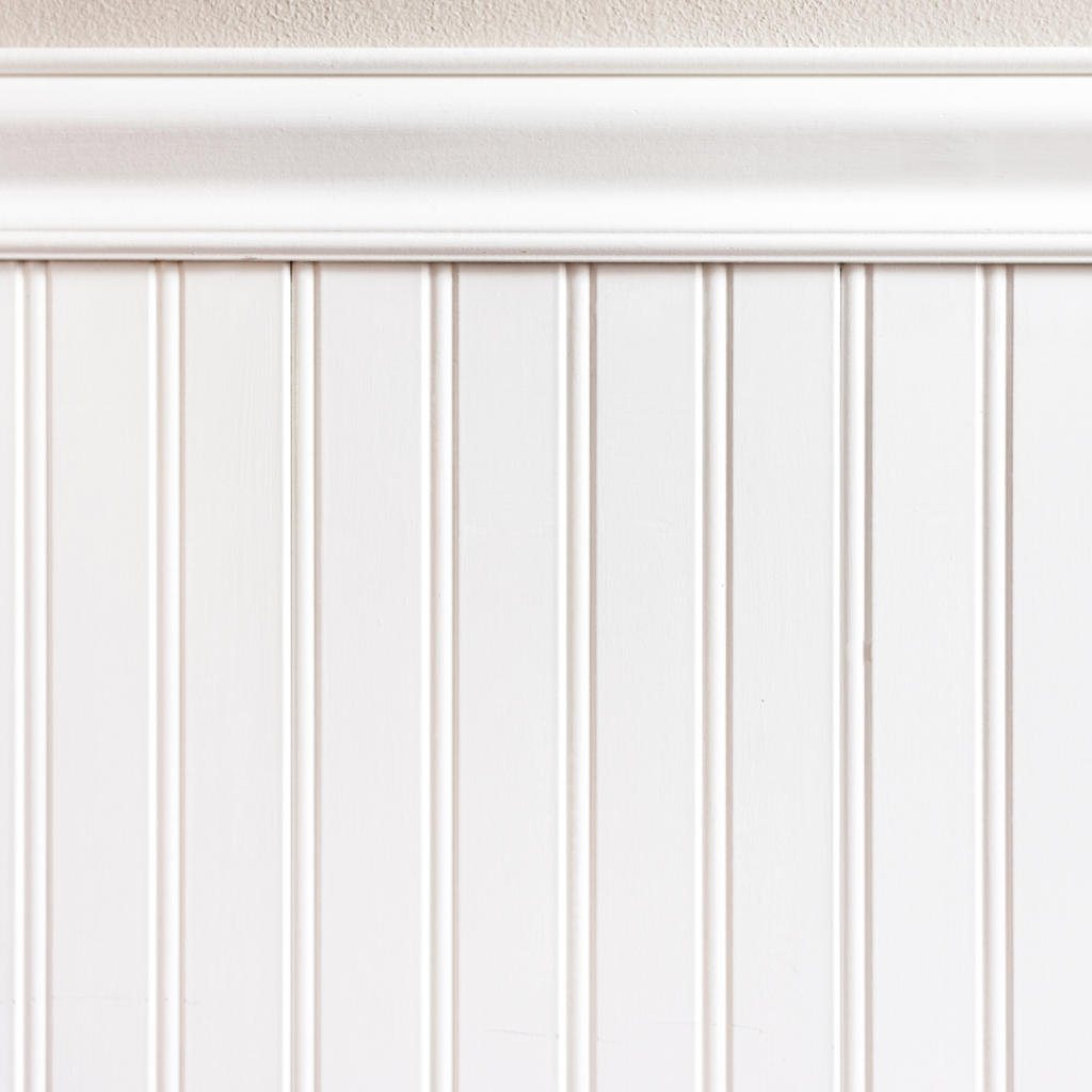 a white half wall panelling